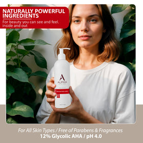 Alpha size comparison in hand illustrating the 12 oz product scale