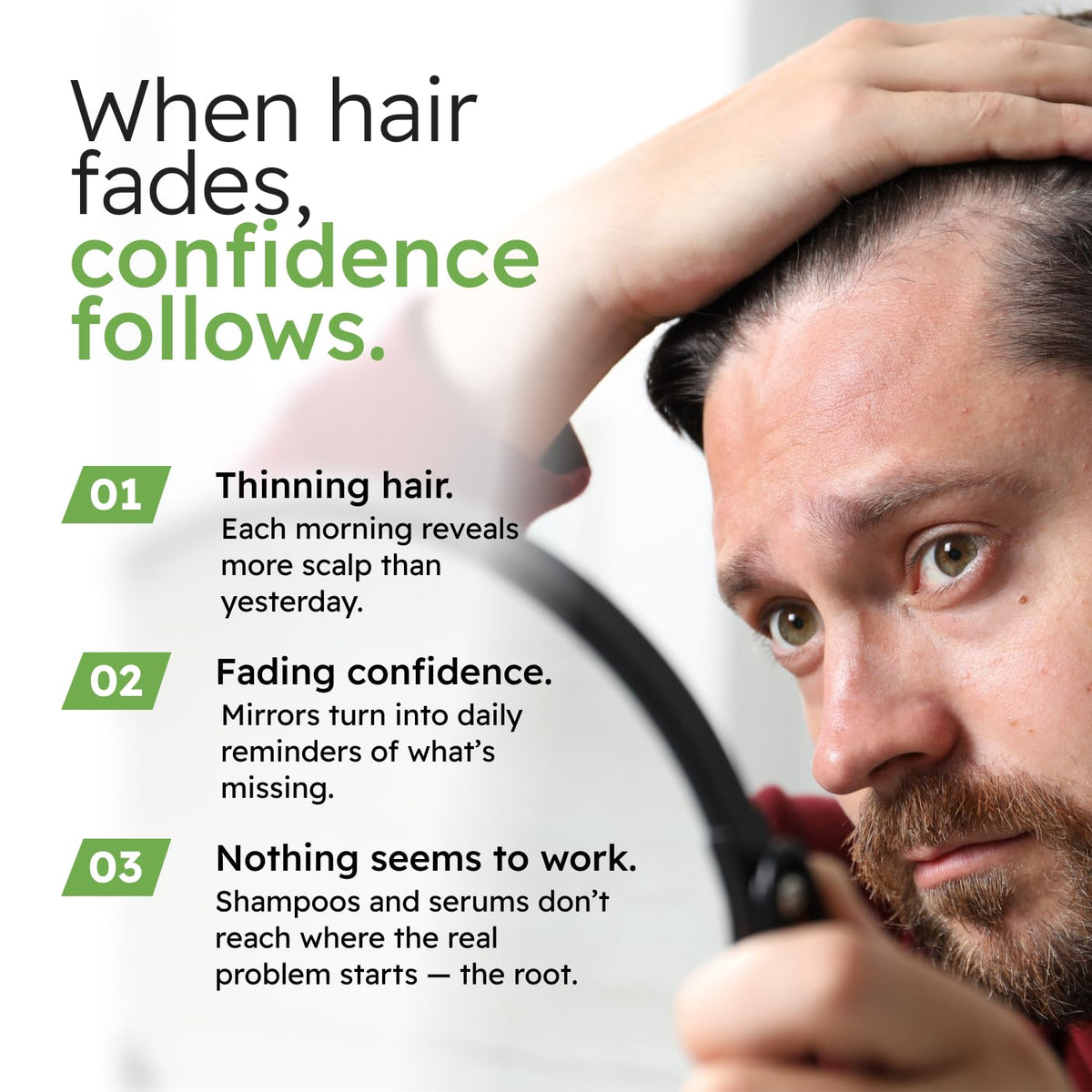 AlphaInfuse dropper applying serum to scalp demonstrating precise targeted use