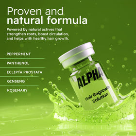 AlphaInfuse bottle in hand showing 16ml size for one month supply