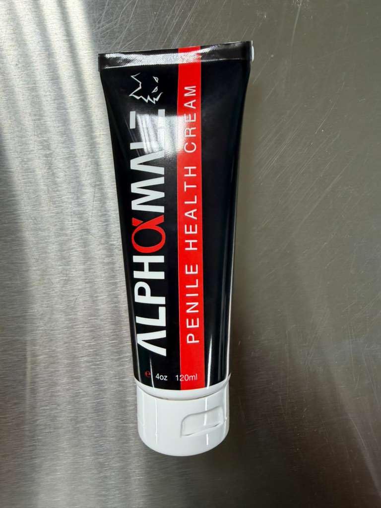 AlphaMale cream absorbed on skin depicting quick absorption and lasting hydration
