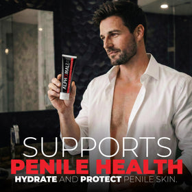 AlphaMale label close-up highlighting ingredients like coconut oil and CoQ10