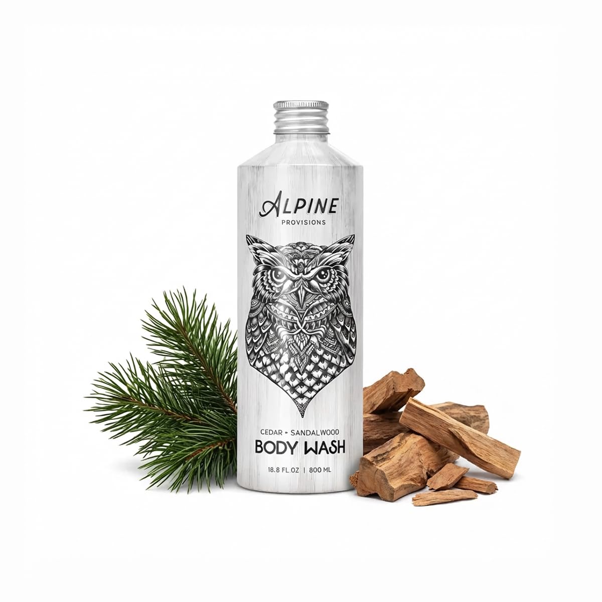 Alpine Provisions front bottle showing label and aluminum finish for eco benefit