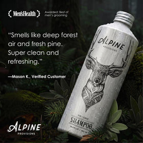 Alpine Provisions close-up of shampoo foam showing gentle lather and hydration benefit