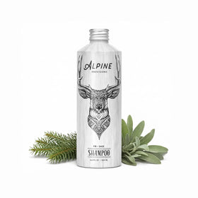 Alpine Provisions front bottle showing fir and sage scent and eco packaging benefit