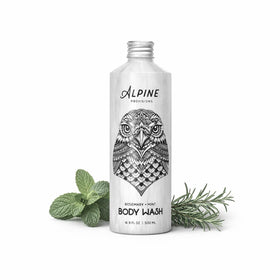 Alpine Provisions front bottle showing aluminum packaging and rosemary mint scent benefit