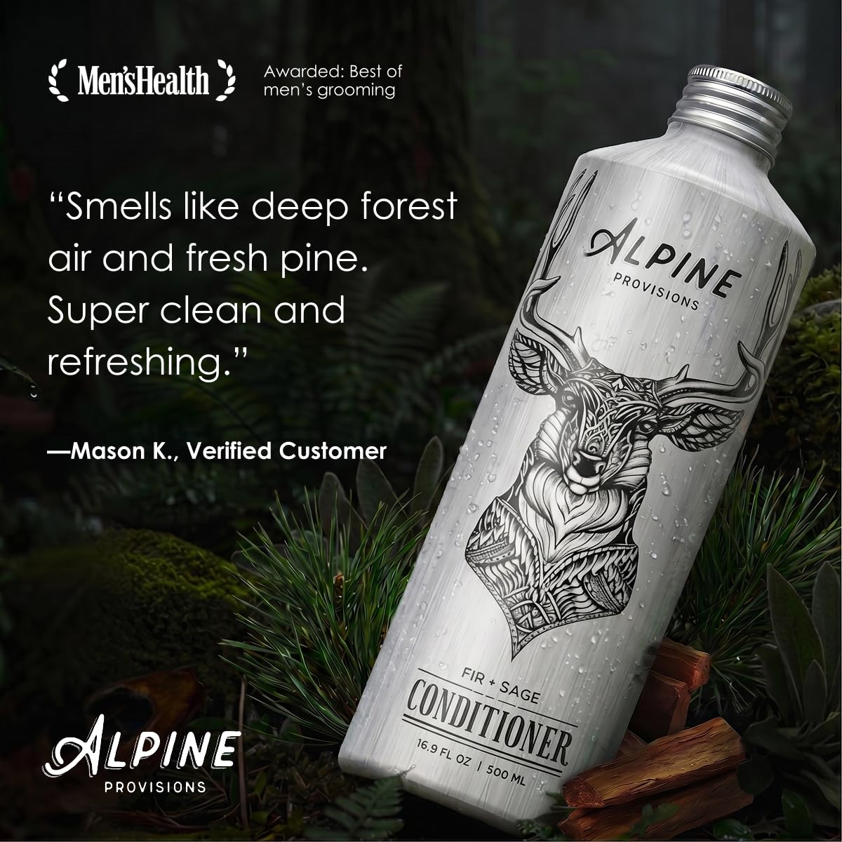 Alpine Provisions creamy conditioner texture pour demonstrating rich hydration