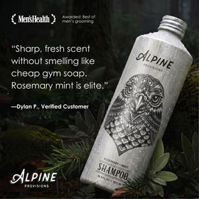 Alpine Provisions pump and cap detail, easy-dispense benefit for controlled use