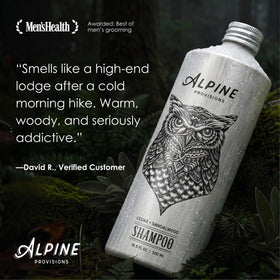 Alpine Provisions shampoo foam texture close-up demonstrating gentle, hydrating lather