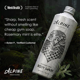Alpine Provisions pouring gel texture showcasing moisturizing aloe and coconut oil benefit