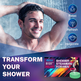 ALPLUG steamer fizzing on shower floor releasing aromatic steam benefits
