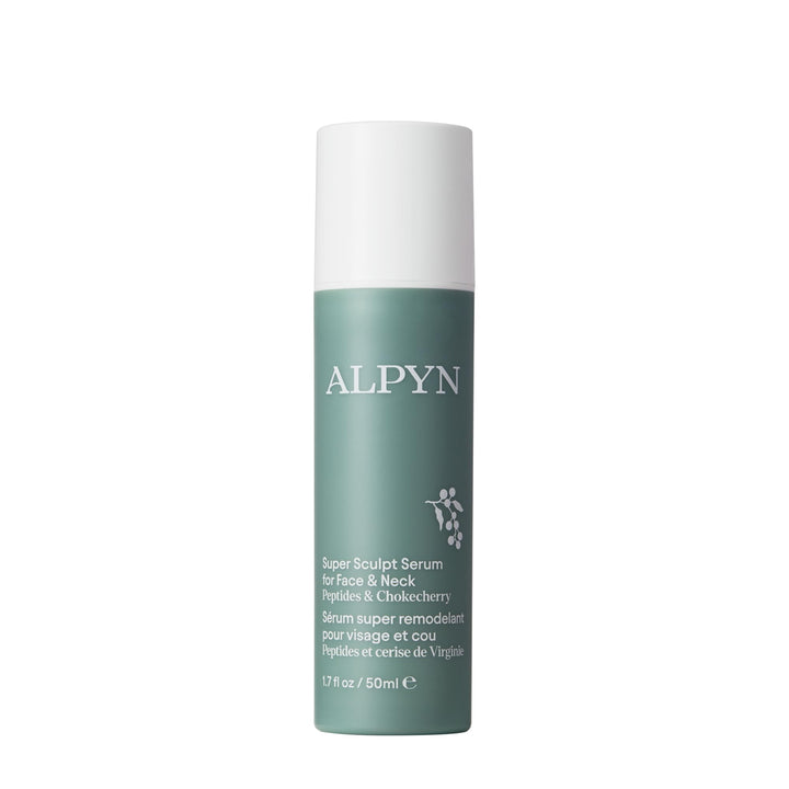 Alpyn Super Sculpt Serum front bottle showing compact design and easy dispensing benefit