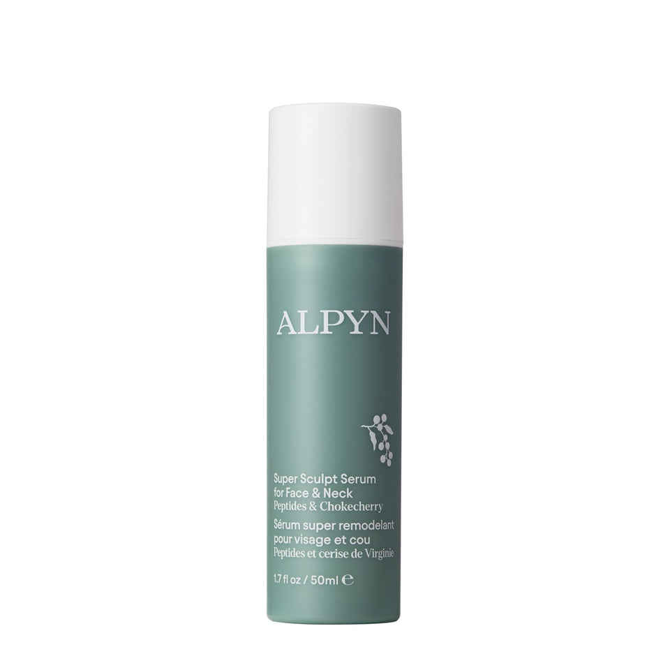 Alpyn Super Sculpt Serum front bottle showing compact design and easy dispensing benefit