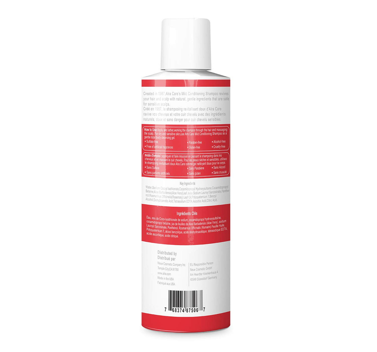 Alra shampoo in use on wet hair demonstrating gentle scalp care