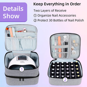 ALSLEA detachable divider and inner pockets organizing brushes and files efficiently