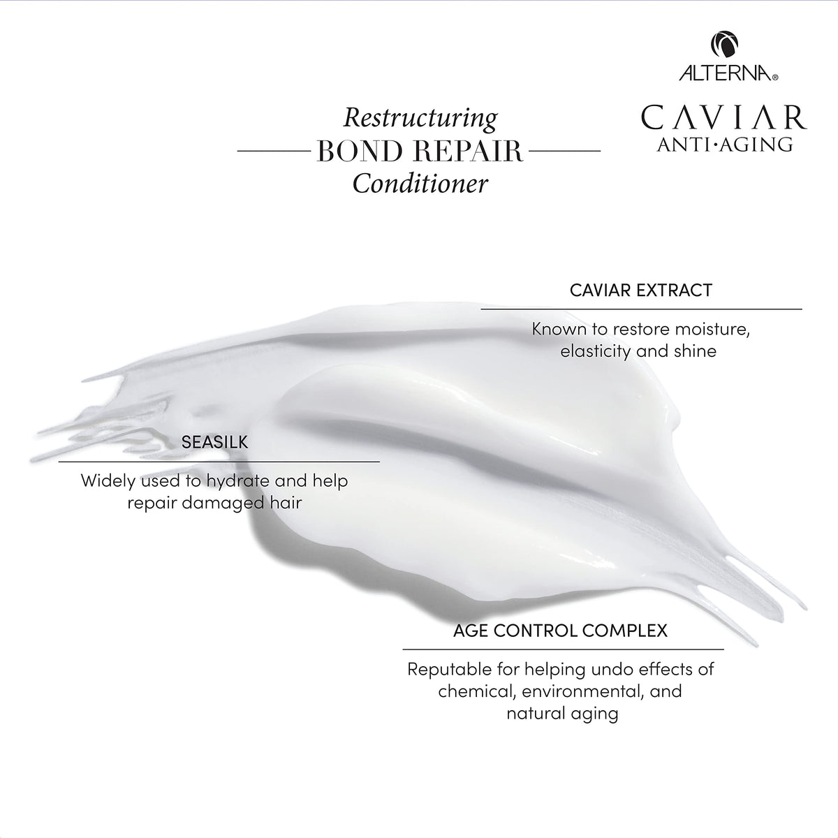 Alterna before and after conditioned hair demonstrating reduced breakage and smoother finish