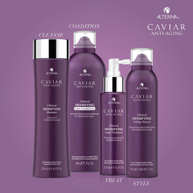 Alterna product in hand applying to scalp demonstrating application benefit