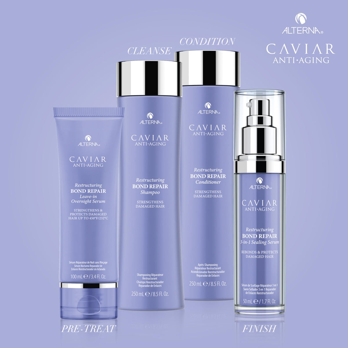 Alterna applied to damp hair in routine demonstrating protection during styling