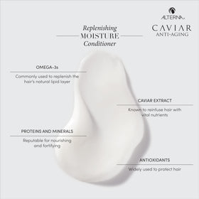 Alterna caviar pump dispensed amount on palm highlighting easy-to-spread formula