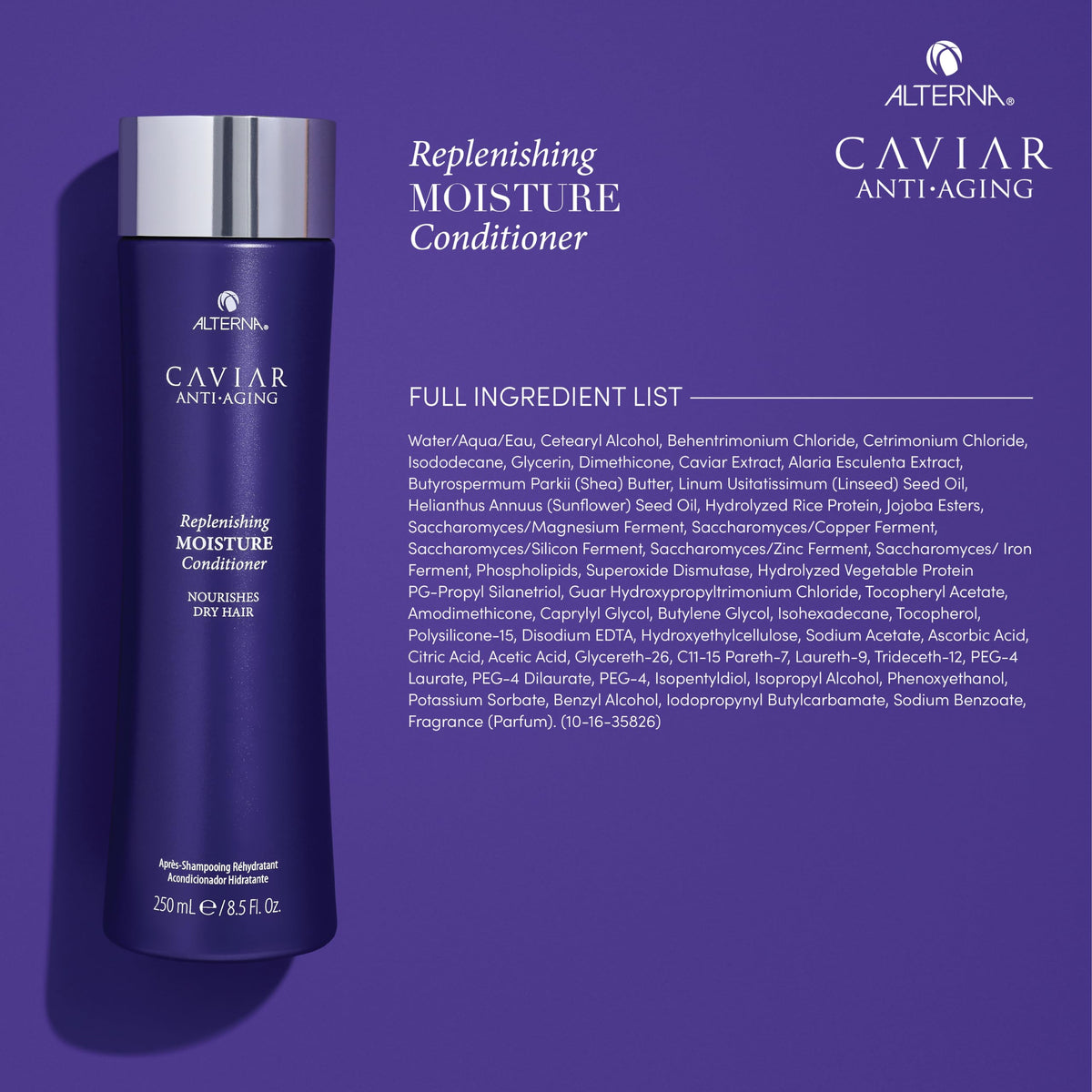 Alterna caviar paired with matching shampoo on shelf showing routine synergy benefit