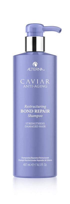 Alterna shampoo front bottle shows label and volume for clear product identification