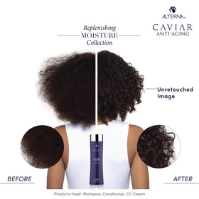 Alterna caviar shampoo with caviar ingredient visualizing nutrient-rich omega benefit