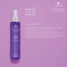Alterna spray droplets on hair strands showing lightweight texture and coverage