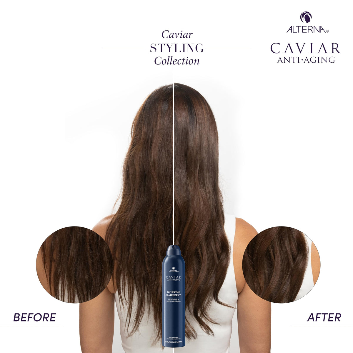 Alterna bottle inside travel bag for on-the-go styling convenience benefit