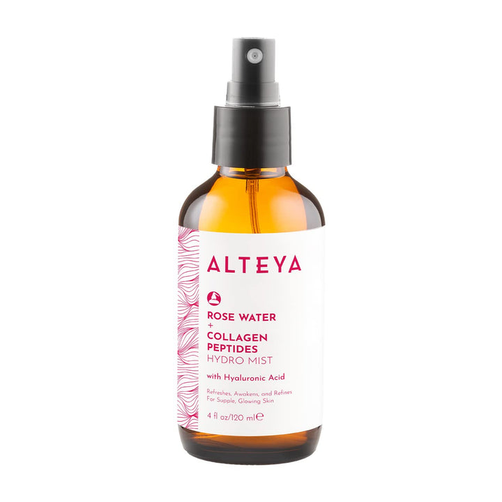 Alteya Organics bottle front showing clean design and use benefits