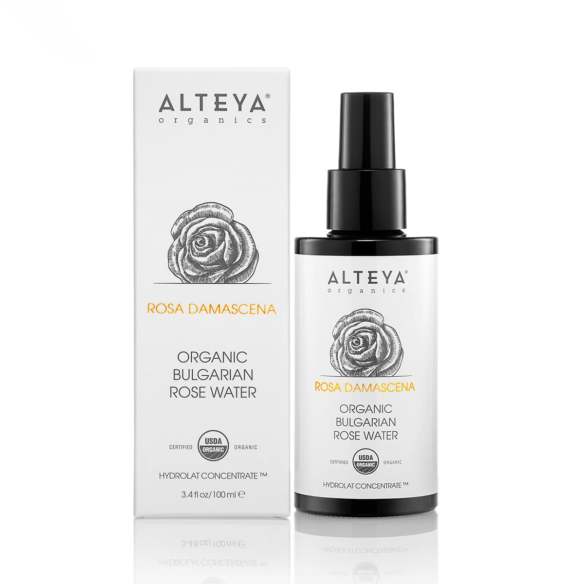 Alteya Organics close-up spray nozzle misting for even facial application and hydration