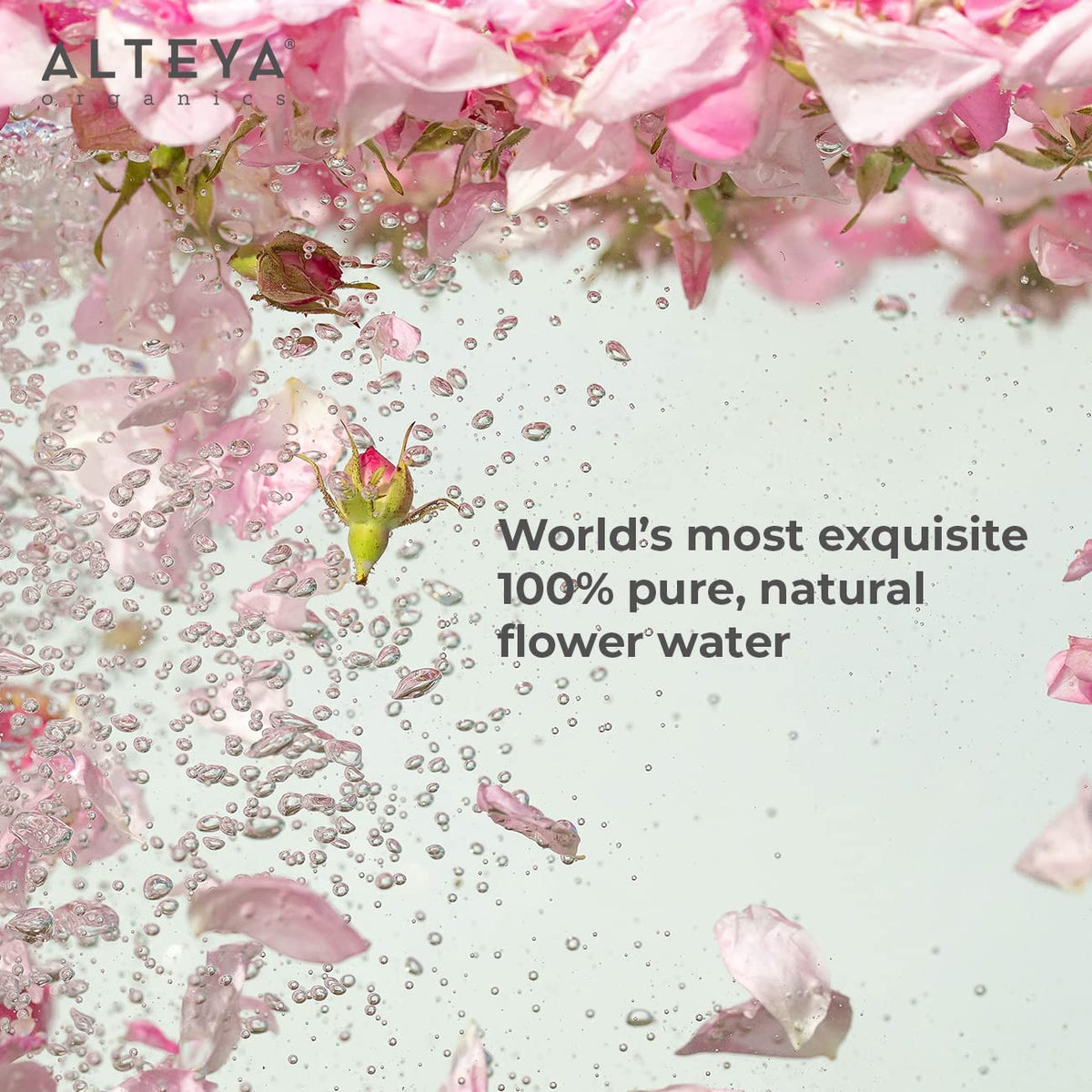 Alteya Organics on bathroom vanity in lifestyle setting suggesting daily skincare ritual