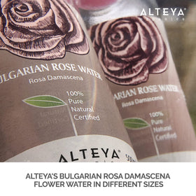 Alteya Organics bottle with reducer for controlled pouring and reduced waste