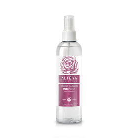 Alteya Organics front packaging showing organic label and clean design benefit hydration