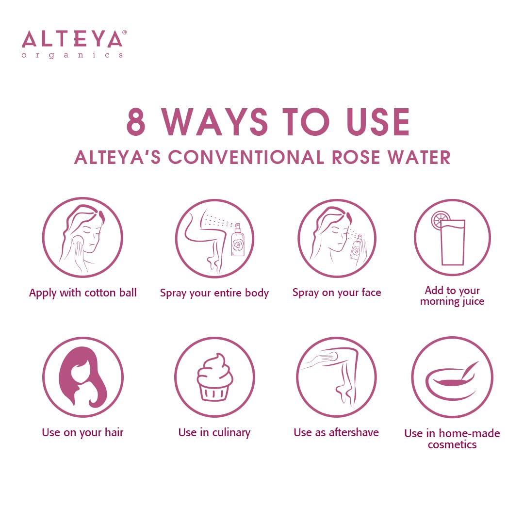 Alteya Organics mist applied to hair to refresh curls and reduce frizz