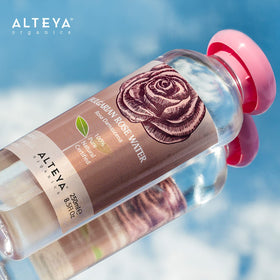 Alteya Organics spray mist demonstrated in hand for quick hydration benefit