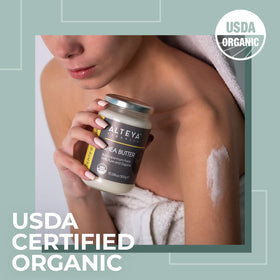 Alteya Organics shea butter used as hair mask demonstrating conditioning benefit