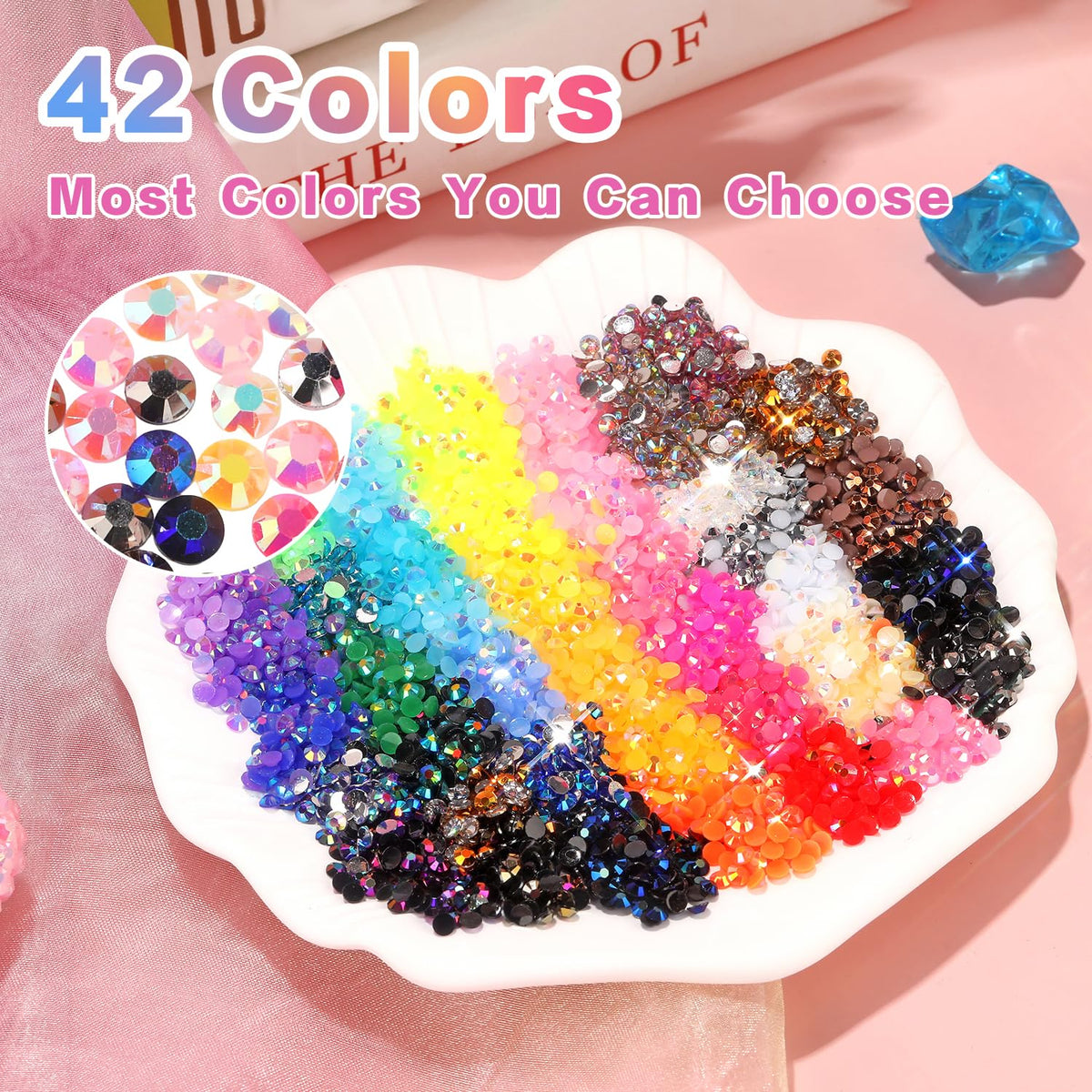 altrjo stones sorted in 42-compartment tray showing neat color organization for easy access