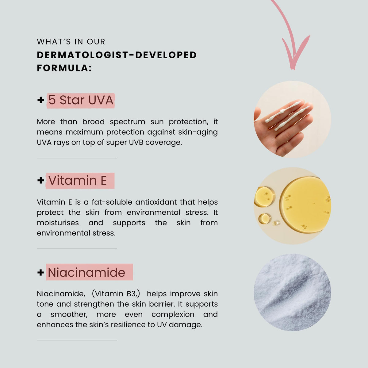 Altruist SPF50 fluid texture close-up highlighting lightweight, non-greasy finish