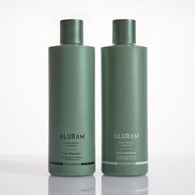 ALURAM close-up label with ingredient callouts, emphasizes clean formulation
