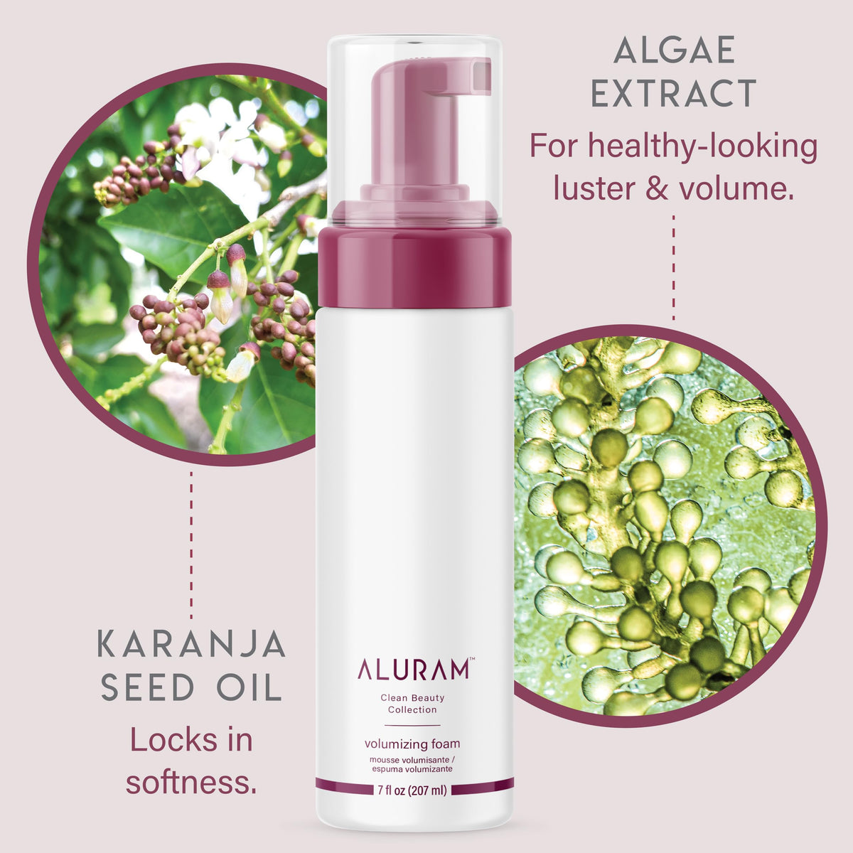 ALURAM foam applied at roots offering visible lift before blow-dry