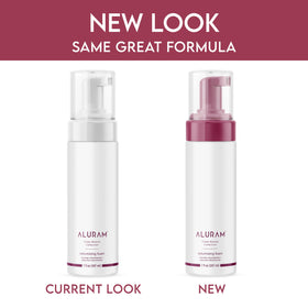 ALURAM foam texture dispensed from pump demonstrating airy consistency