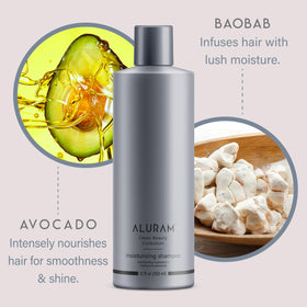 ALURAM ingredients label showing coconut water and oil benefits