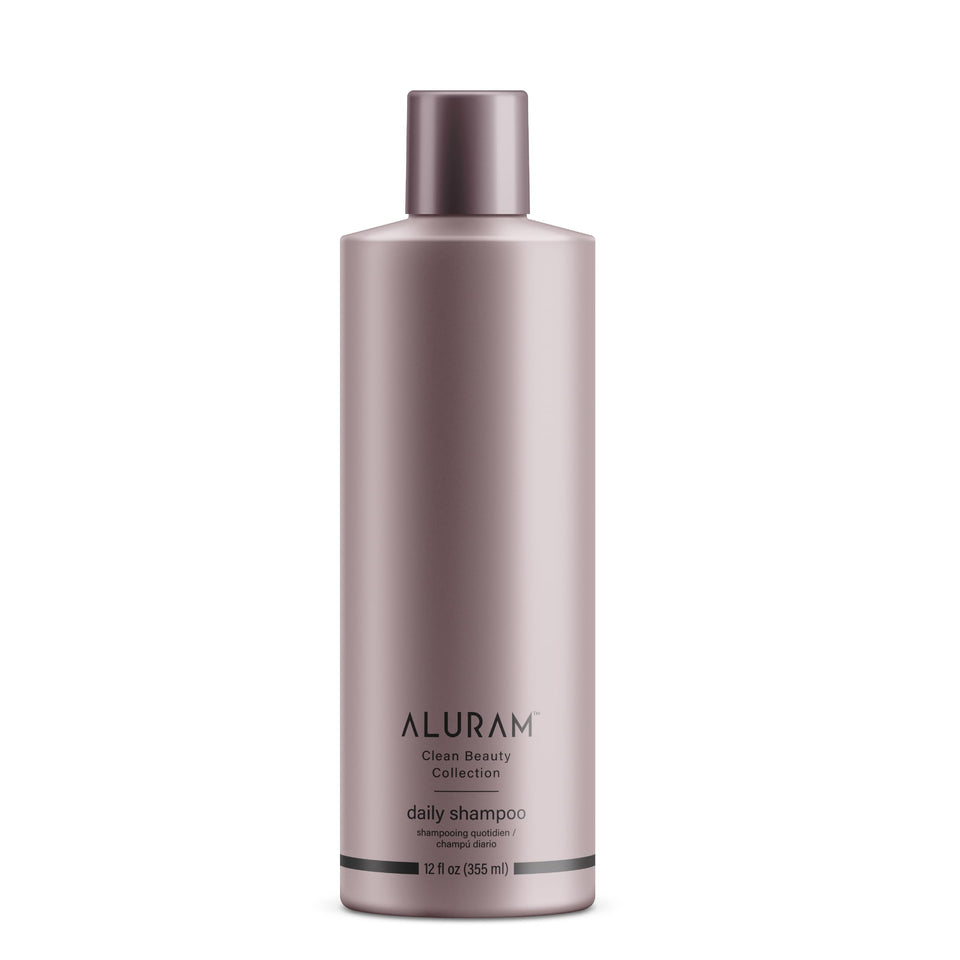 ALURAM front bottle showing coconut water shampoo, clear hydration benefit