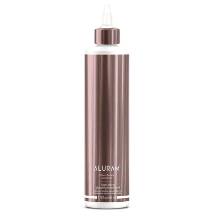 ALURAM bottle front view showing label and pump for salon-ready presentation