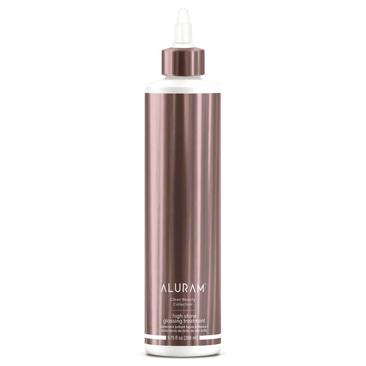 ALURAM bottle front view showing label and pump for salon-ready presentation