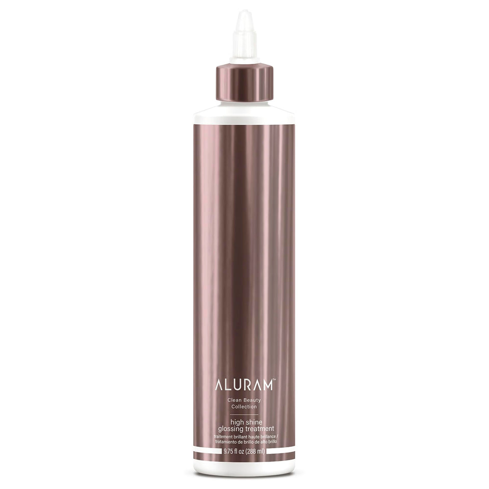 ALURAM bottle front view showing label and pump for salon-ready presentation