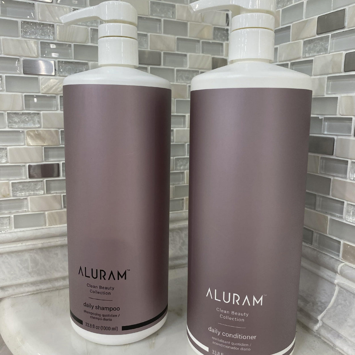 ALURAM label close-up highlighting ingredients and clean formulation benefit