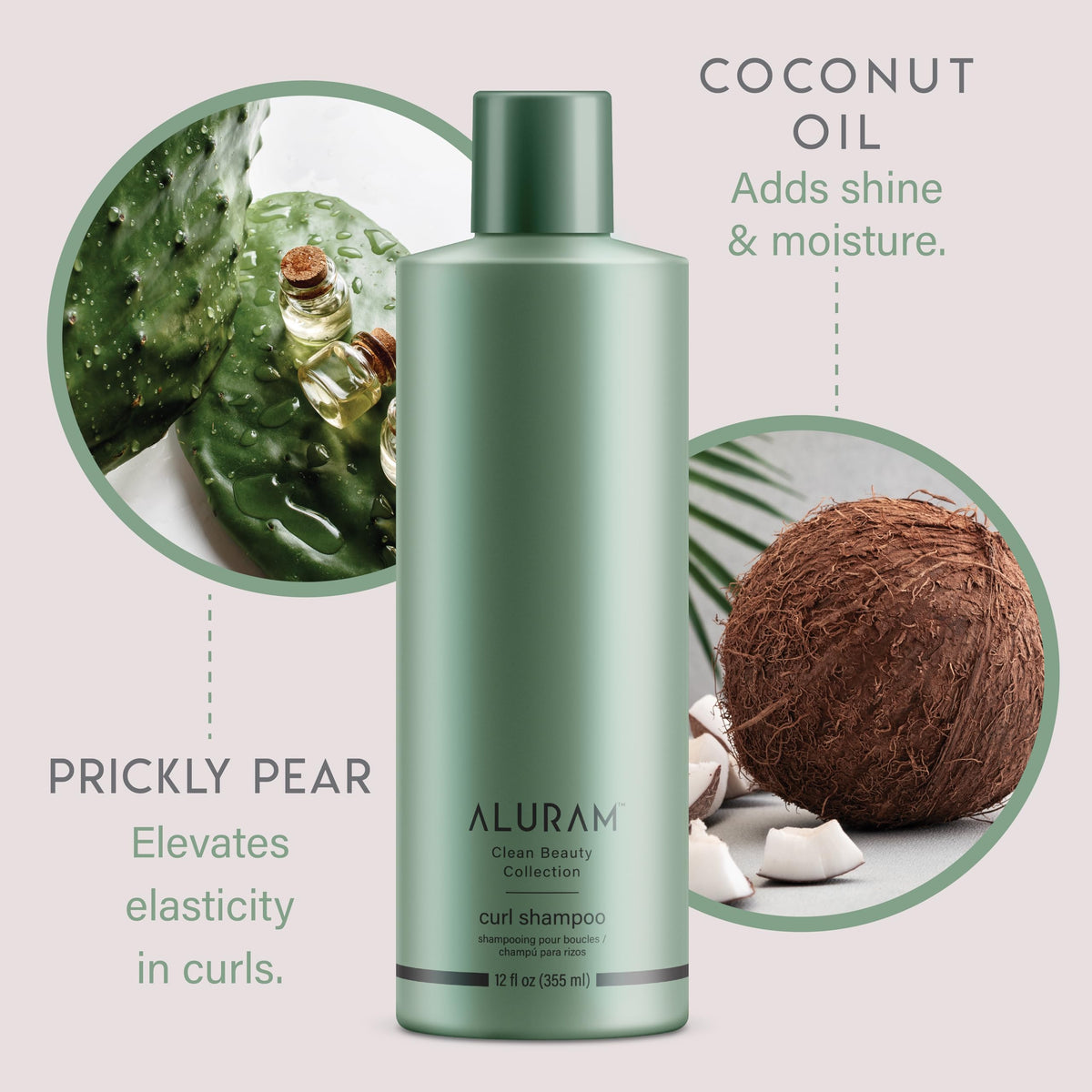 ALURAM lather on curly hair in shower, shows effective gentle clarifying