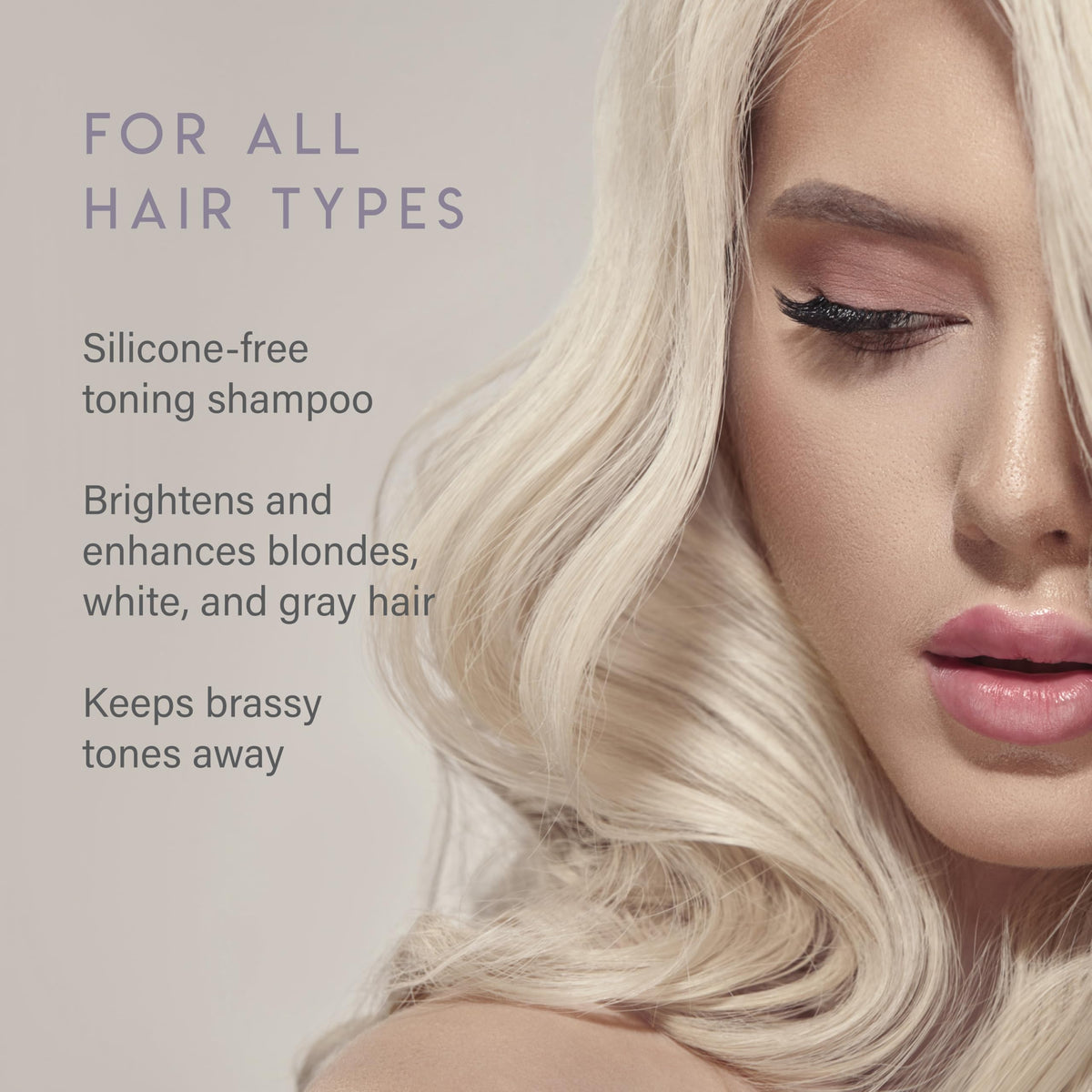 ALURAM shampoo being applied to blonde hair to reduce brass