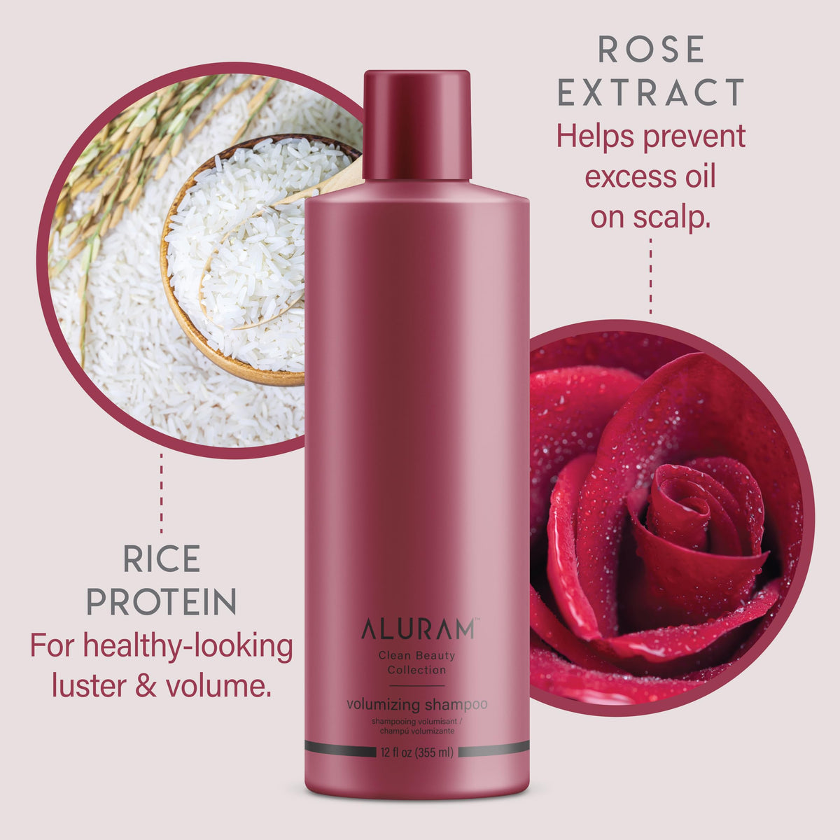ALURAM shampoo in use creating lift and easy rinsing