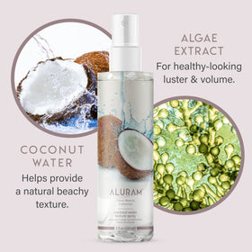 ALURAM bottle beside a hand for scale, highlights portable 8 fl oz convenience